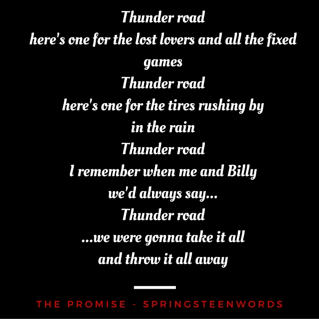 Thunder roadhere's one for the lost lovers and all the fixed gamesto live forever,but to createsomethingthat will.